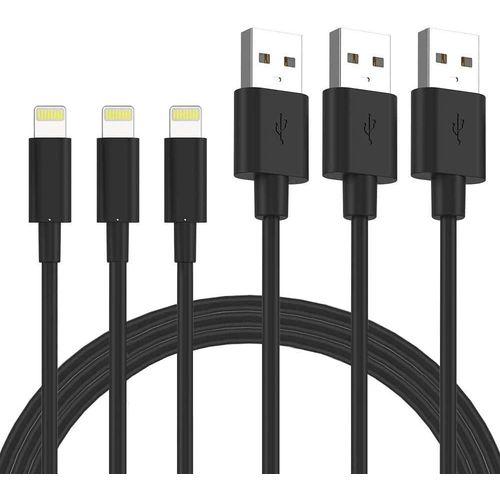 Shiba-Lot De 3 Cble De Chargeur Iphone 2m, Mfi Certifi, Fil Lightning Charge Rapide Pour Iphone 11 Pro Xs Max Xr X 8 Plus 7 6s 6[3