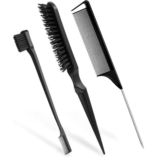 Shiba-Lot De 3 Peignes  Cheveux Lisses En Plastique - Brosse  Poils - Peigne Queue De Rat - Brosse Double Face - Peigne  Taquin[1