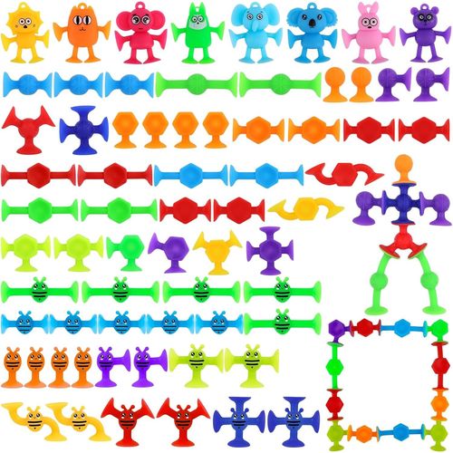Shiba-Lot De 67 Jouet Ventouse Bebe Mignons Colors, Jouet Bain Enfant 3 Ans De Dcompression, Jouet De Bain Sensoriels Souples, J[7