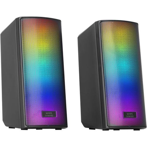 SHIBA-MSRGB2, Haut-parleurs Bluetooth 5.3 15W, Processeur Sonore DSP, clairage RGB Dynamique, Panneau Avant Mesh Complet, Botier[1