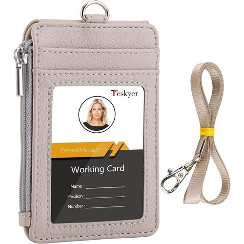 Shiba-Porte Badge Tour De Cou, Portefeuilles De Carte De Crdit Minces, Porte Carte Avec Poche  Glissire, 1 Fentre D`Identifica[8