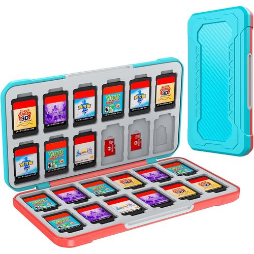 Shiba-Rangement Jeux Switch Pour Nintendo Switch/Lite/Oled,Support De Stockage De Mmoire En Design En Fibre De Carbone Avec 24 Fe[1