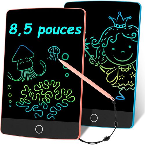 Shiba-Tablette Dessin, 8,5 Pouces Tablette D'criture Lcd Colore, Ardoise Magique, Lot De 2 Enfant 2 3 4 5 6 7 Ans Filles Et Gar[2
