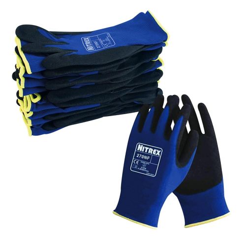 Shiba-Unigloves 270nf Gants De Manutention Rutilisables Avec Revtement En Nylon Bleu/Noir[2602]