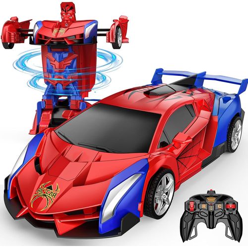 SHIBA-Voiture Telecommand Enfant, 2 en 1 Robot Jouet Enfant 3 4 5 6 7 8 Ans Garon, 2.4GHz Transformable Voiture Cadeau Garcon Fi[7