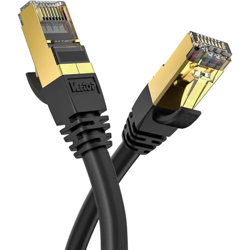 SHILIU-Cble Ethernet 0,25m Cat 8, RJ45 1m 2m 3m 5m 10m 20m 30m 50m Cable Rseau, Cat8 40Gbps 2000MHz Gigabit S/FTP Cble Internet [