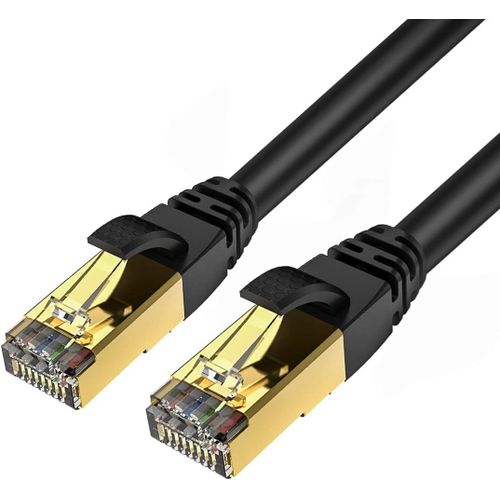 SHILIU-Cble Ethernet Cat 8, RJ45 1m 2 pices Cable Rseau, Cat8 40Gbps 2000MHz Gigabit S/FTP Cble Internet Lan pour PS5, Routeur,[