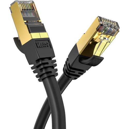 SHILIU-Cble Ethernet Cat 8, RJ45 5m Cable Rseau, Cat8 40Gbps 2000MHz Gigabit S/FTP Cble Internet Lan pour PS5, Routeur, Tlvise[