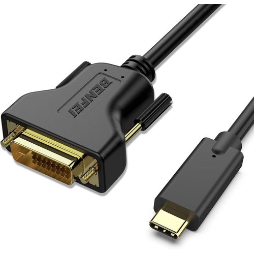 SHILIU-Cble USB C vers DVI-D, 1,8 m Type-C vers DVI [Thunderbolt 3] Compatible cble[4238]