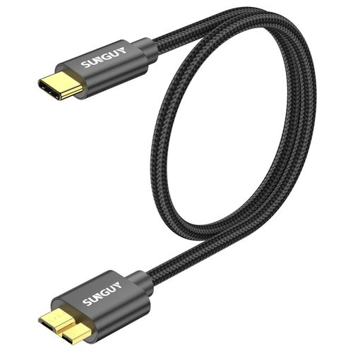 SHILIU-Cble USB C vers Micro B, 0.5m 10Gbps USB 3.1 Cable disque dur externe USB C Compatible avec Toshiba, Seagate, WD, Disque Du[