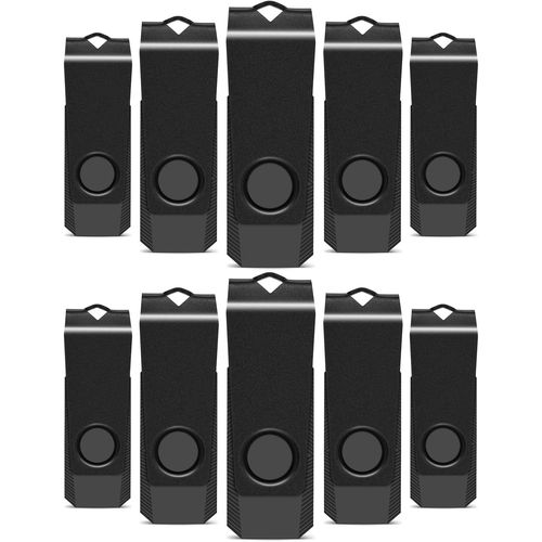 SHILIU-Cle USB 1 Go Lot de 10 Cl USB 2.0 Multicolore Clef USB 1 Go,pour Le Stockage et La Sauvegarde de Donnes(10 Noir)[905]