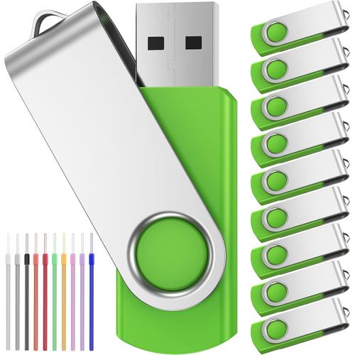 SHILIU-Cle USB 1 Go Lot de 10 Cls USB 2.0 Mmoire Sticks - Clef USB 1Go Rotatif PenDrive Lecteur Flash USB