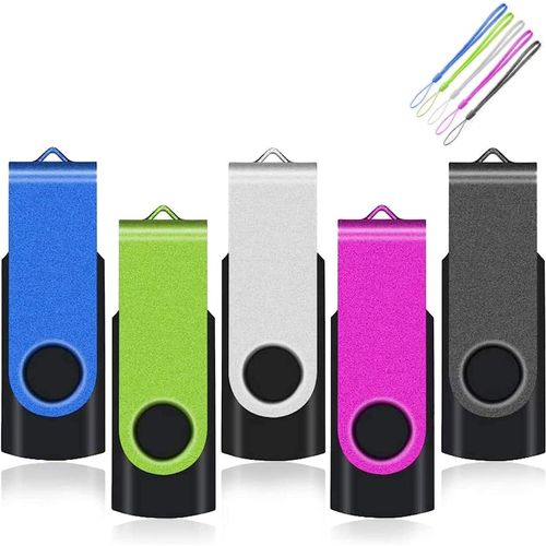 SHILIU-Cl USB 16 Go, Cle USB 2.0 Flash Drive Stockage Clef USB Pivotantes U Disque Mmoire Stick Pendrive avec 5 Cordes, Ensemble[