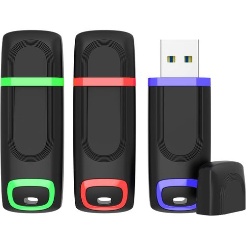 SHILIU-Cl USB 3.0 64Go Rapide, Lot de 3 Clef USB 64 Go 3.0  Capuchon Cle USB Flash Drive 64 Giga Pas Cher Compatible avec Ordinat[
