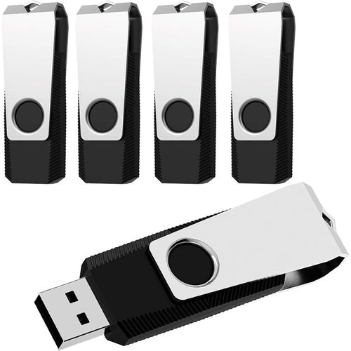 SHILIU-Cl USB 32 Go, Lot de 5 USB 2.0 Pendrive Clef USB 32go Pivotantes Disque Mmoire Stick avec 5 Cordes (Noir,5pcs*32GB)[2445]