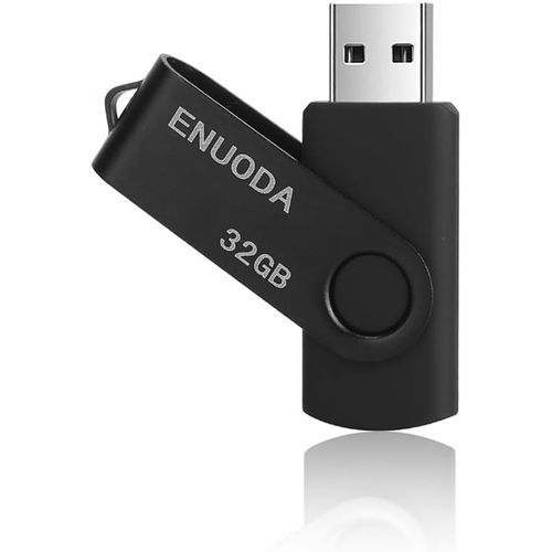 SHILIU-Cl USB 32 Go USB 2.0 Flash Drive Stockage Rotation Disque Mmoire Stick avec Lumire LED (Noir)[318]