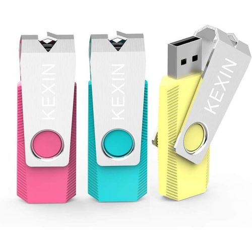 SHILIU-Cls USB 2.0 32Go Lot de 3 Clef USB 32 Go 2.0 Cle USB Flash Drive 32 Giga LED avec Pince en Mtal  360 3 Pices USB Mmoir[