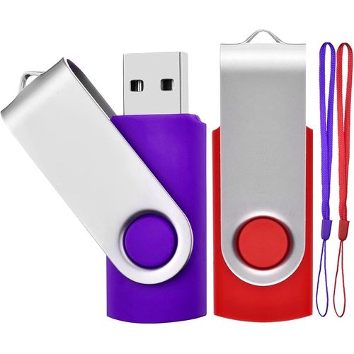 SHILIU-Lot de 2 Cl USB 32 Go USB 2.0 Mmoire Flash Drive Clef USB Pivotantes avec Cordes Bon Cadeau pour Enfant Parents et Amis (3[