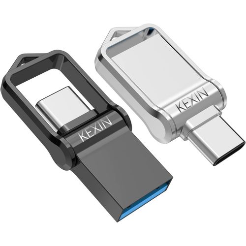 SHILIU-Mini Cl USB C 64Go 3.0 OTG, Lot de 2 Clef USB 64 Go USB 3.0 en Mtal tanche, USB Flash Drive 2 en 1 Dual pour PC Dell XPS [