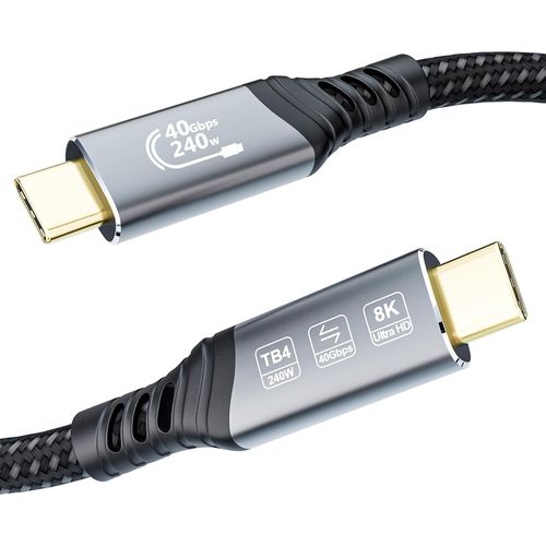 SHILIU-USB C Cable Thunderbolt 4 2m, Cable USB C Vido 8K@60Hz 4K@144Hz, 240W Cable USB 4 Transfert Donnes 40Gbps pour Mac mini, S[