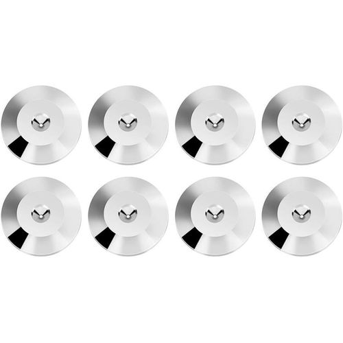 Shock Base Pad de Haut-Parleur, 8PCS Pointes de Haut-parleurs Spikes, HiFi Haut-Parleur Amplificateur Audio CD Isolation Pied Cne Pieds Antichoc Base Pad pour Amplificateur, CD(Argent)