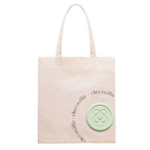 Shopping Tote Bag, Coton Sac Fourre-Tout, Vert Menthe, Panot Design, Sacs De Courses Avec Mousqueton Pour Cls - Made In Barcelona