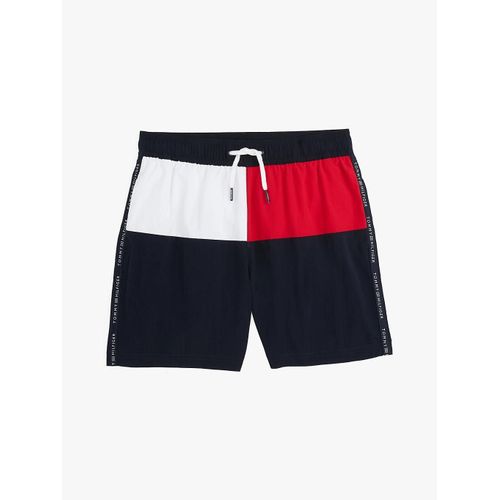 Short De Bain Mi-Long Medium Drawstring/Navy Blue - 10-12 Ans