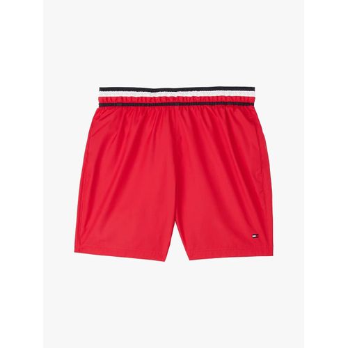 Short De Bain Mi-Long Global Stripe Medium Drawstring/Red - 10-12