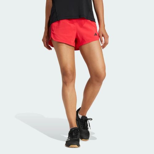 Short De Training Taille Haute Pacer 3 Bandes Adidas - Pure Ruby / White - M 8 Cm
