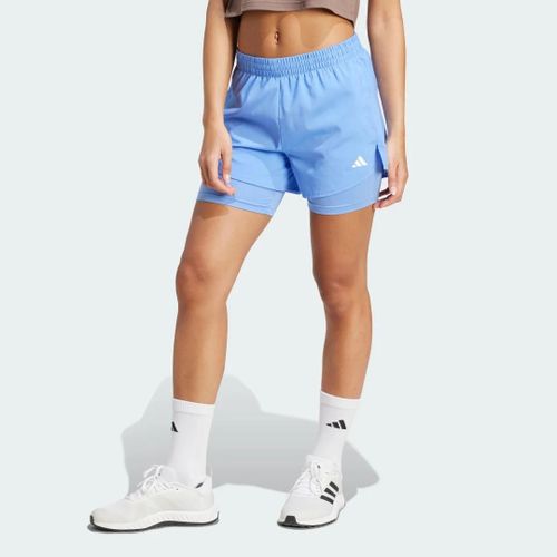 Short Deux En Un Aeroready Made For Training Minimal Adidas - Blue Fusion / White - S