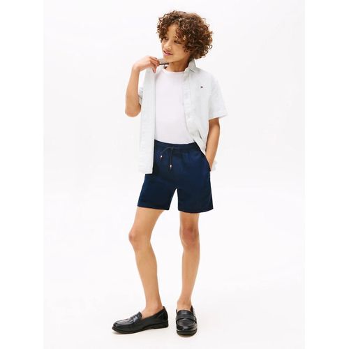 Short En Lin Mlang  Cordon Linen Viscose Short/Dark Blue - 152 Cm