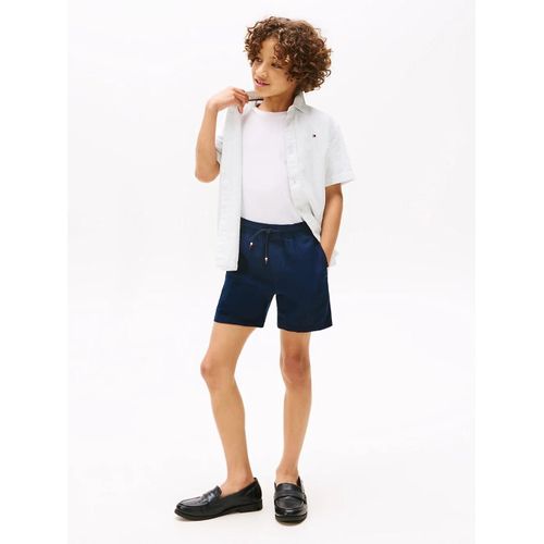 Short En Lin Mlang  Cordon Linen Viscose Short/Dark Blue - 110 Cm