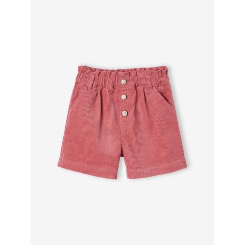 Short En Velours Forme Paperbag Fille Vieux Rose