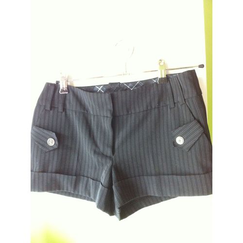 Short Jennyfer 40 Noir fines rayures blanches | Rakuten