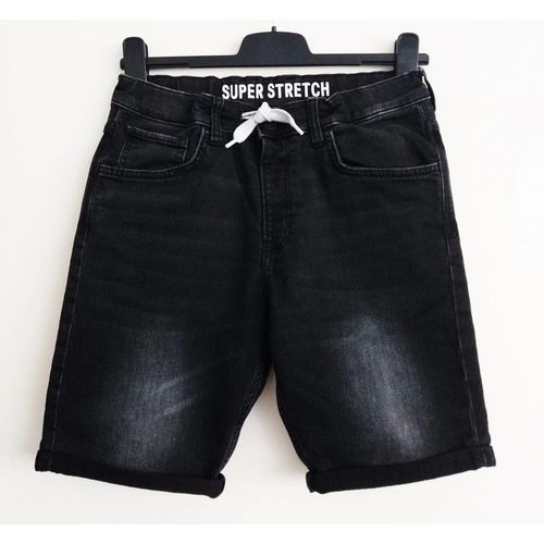 Short Noir Delave A Revers. Lien D'attache. H&m. Coton. Polyester. Spandex. Taille 13 / 14 Ans