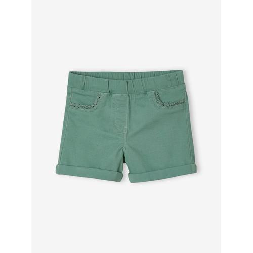 Short Tregging Basics Fille Dtail En Macram Vert