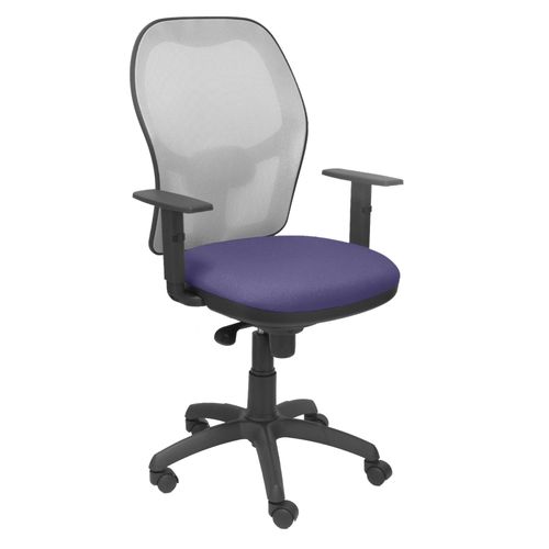 Sige De Bureau Ergonomique Avec Mcanisme Synchro, Accoudoirs Rglables Et Rglable En Hauteur, Dossier En Maille Respirante En Gris Et Assise Rembourre En Tissu