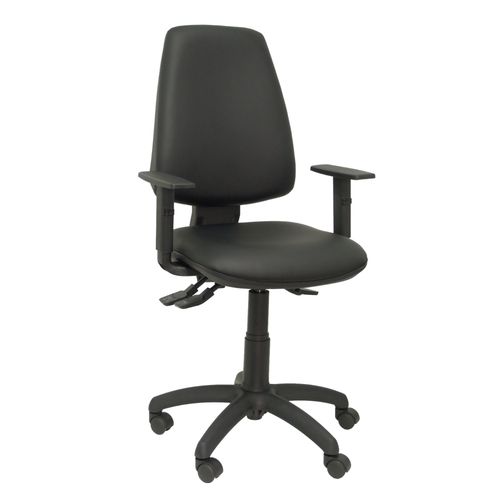 Sige De Bureau Ergonomique Avec Mcanisme Synchro Et Rglable En Hauteur - Assise Et Dossier Rembourrs En Cuir Noir Similaire (Arms Rglables Inclus) Piqueras Y Crespo Modle Elche S
