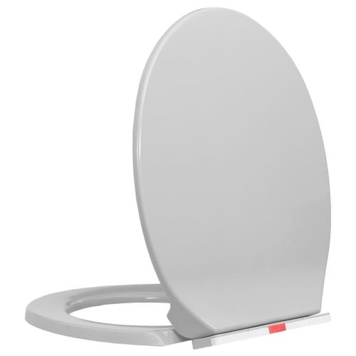 Sige De Toilette  Fermeture En Douceur Gris Clair Ovale