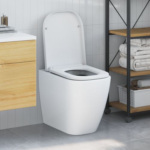 Sige De Toilette  Fixation Rapide Vidaxl Avec Fermeture Douce En Duroplast Blanc