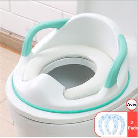 Siege De Toilette Auxiliaire De Bebe Protection Contre Les Eclaboussures Avec Deux Coussinets Chauds Bleu Rakuten