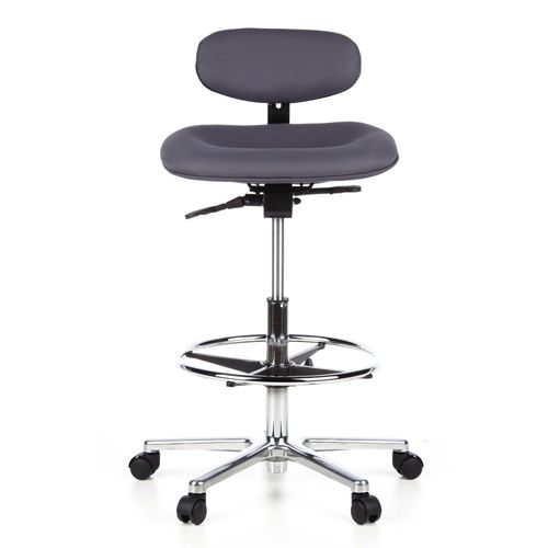 Sige Technique / Tabouret Technique / Tabouret  Roulettes Work Mf, Anthracite Hjh Office