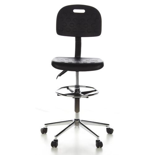 Sige Technique/ Tabouret Technique / Tabouret Pivotant Top Work 23, Mousse Rigide, Noir, Chrom