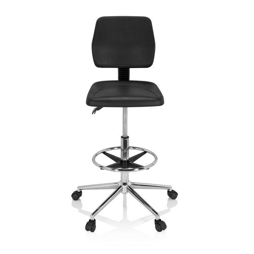 Sige Technique / Tabouret Technique Top Work 11 I En Mousse Rigide, Chrom Noir Hjh Office