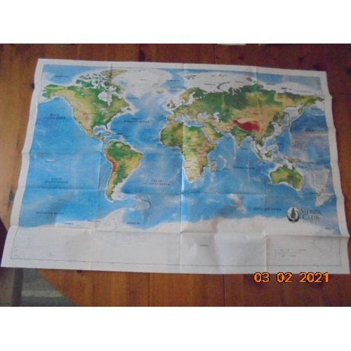 Sierra Club Foldout World Map And Eis Of Seismic Airgun Testing In The Atlantic Ocean   de Sierra Club  Format Carte Plan 