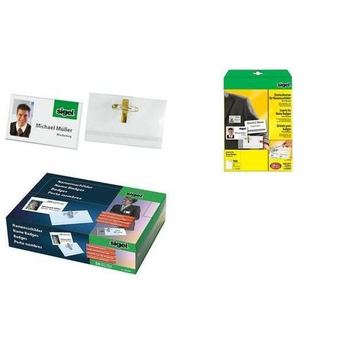 Sigel Badge Avec Double Systeme De Fixation, 54 X 90 Mm,