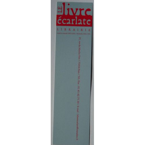 Signet Marque-Page  Le Livre carlate Librairie