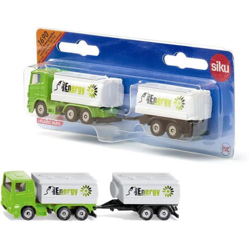 siku 1690, Camion avec Citerne et Remorque, Mtal/Plastique, Vert/Blanc, Avec Essieu Tandem, Combinable avec les autres mod[87]
