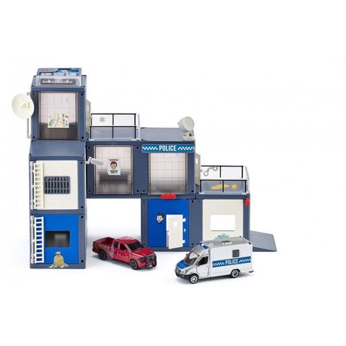 Siku 5510 Polizeistation Kunststoff Multicolor Light Sound Inkl 2 Fahrzeugen Und Zubeh R Vielseitig Aufbaubar Viele Funktionen