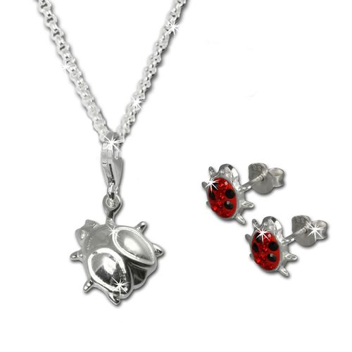 Silberdream Parure De Bijoux Enfant Coccinelle Zircone Argent 925 Fca090